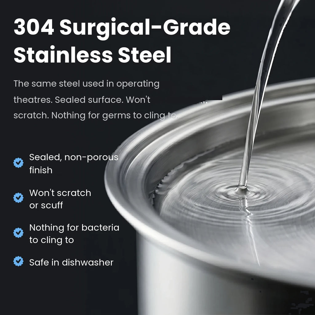 304 surgical-grade stainless steel construction