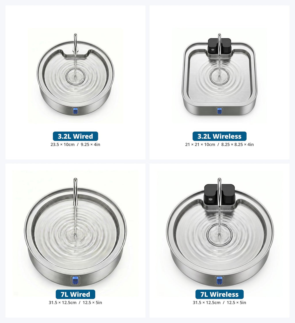 Kovah PureWell sizes 3.2L and 7L wired and wireless