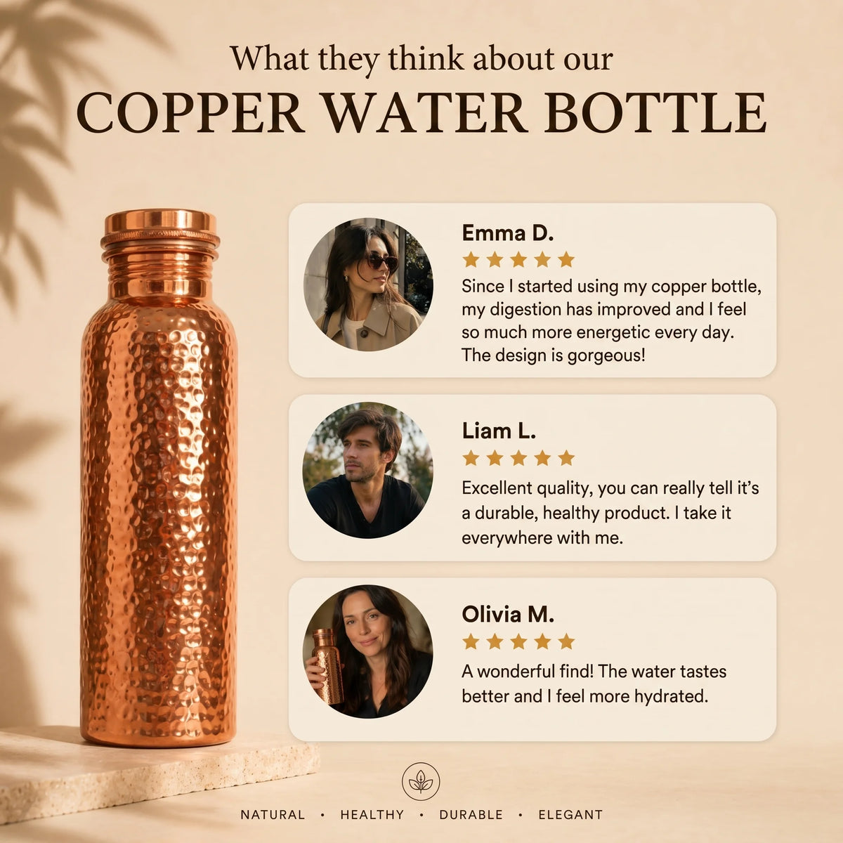 Copper Water Bottle – Kovah™ | Naturally Purified Water, Plastic-Free