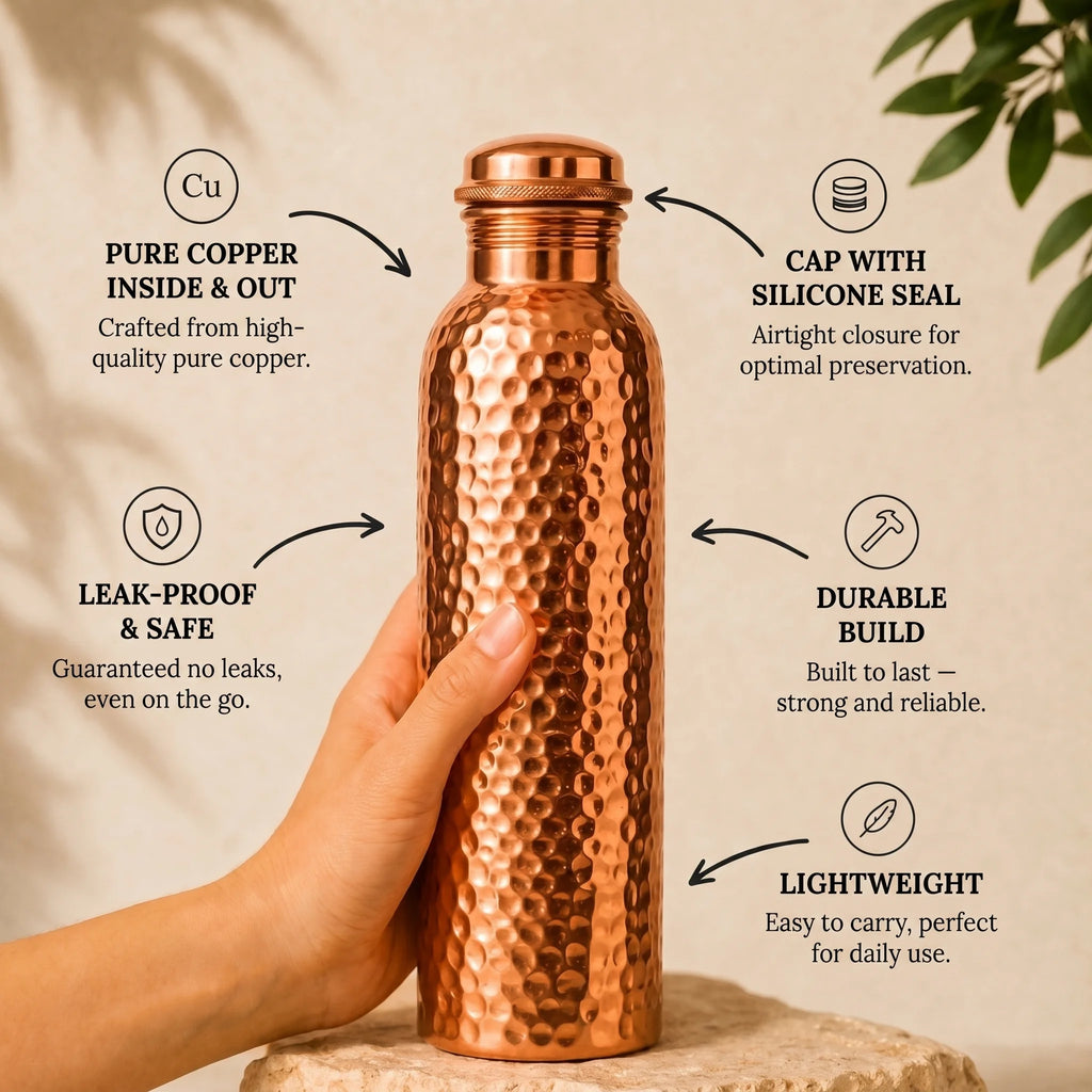 Copper Water Bottle – Kovah™ | Naturally Purified Water, Plastic-Free