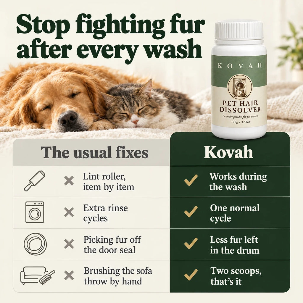Kovah compared with the usual fixes for pet hair